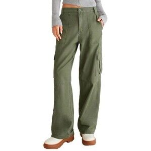 Aeropostale Women's Relaxed Fit Mid Rise Straight Leg Utility Cargo Pant Size 2X